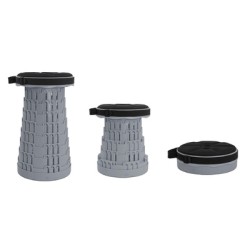 POWERTECH πτυσσόμενο καρεκλάκι HUH-0236 με μαξιλάρι, αντοχή έως 250kg, 25.5x45cm, γκρι