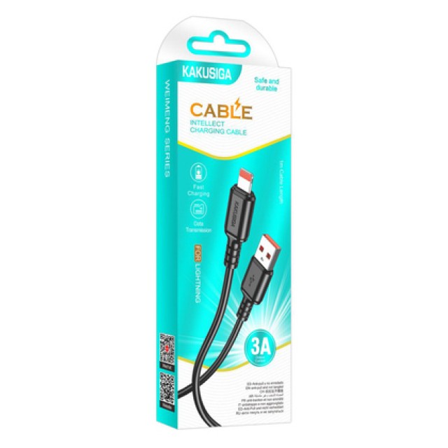 KAKUSIGA καλώδιο Lightning σε USB KSC-982, 15W, 480Mbps, 1m, μαύρο