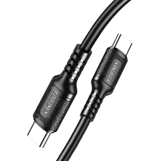 KAKUSIGA καλώδιο USB-C σε USB-C KSC-984, σιλικόνης, 60W, 480Mbps, 1m, μαύρο