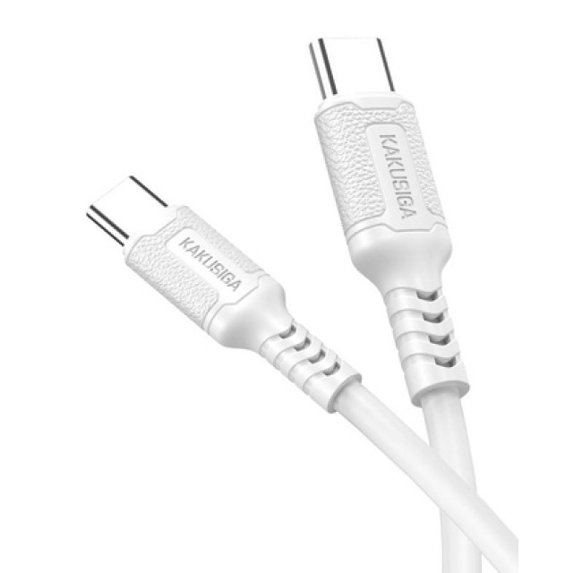 KAKUSIGA καλώδιο USB-C σε USB-C KSC-984, σιλικόνης, 60W, 480Mbps, 1m, λευκό