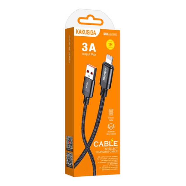 KAKUSIGA καλώδιο Lightning σε USB KSC-970, 15W, 480Mbps, 1m, μαύρο