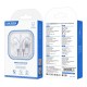 KAKUSIGA earphones με μικρόφωνο KSC-727, USB-C σύνδεση, 14.2mm, 1.2m, λευκά