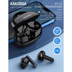 KAKUSIGA earphones με θήκη φόρτισης KSC-1116, True Wireless, 13mm, 40/320mAh, μαύρα