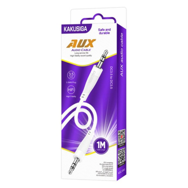 KAKUSIGA καλώδιο ήχου 3.5mm KSC-893, AUX, 1m, λευκό