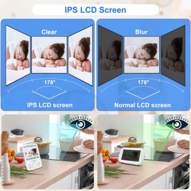 HELLOBABY ενδοεπικοινωνία μωρού HB6241 με κάμερα & οθόνη 4", 720p, PTZ