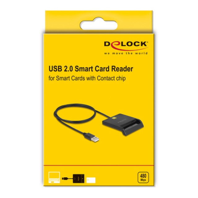 DELOCK card reader 91724 για smart card, USB σύνδεση, 480Mbps, μαύρο DELOCK card reader 91724 για smart card, USB σύνδεση, 480Mbps, μαύρο