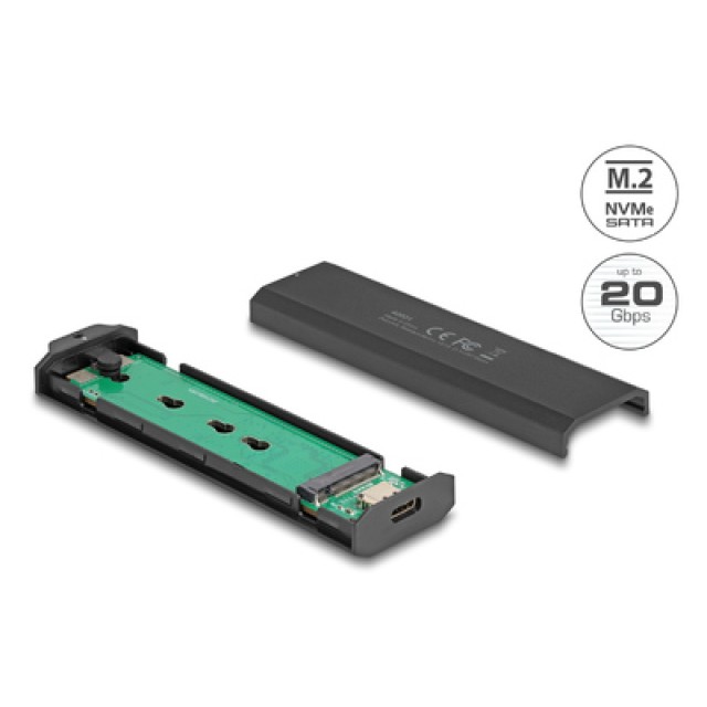 DELOCK θήκη για M.2 NVMe PCIe/SATA SSD 42031, 20Gbps, tool free, μαύρη DELOCK θήκη για M.2 NVMe PCIe/SATA SSD 42031, 20Gbps, tool free, μαύρη