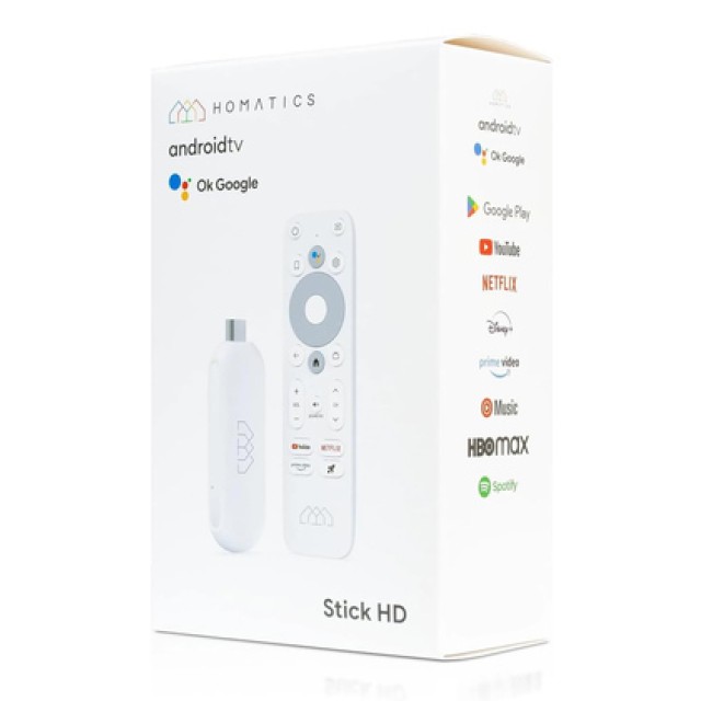 HOMATICS TV Stick HD, 1080p, 1/32GB, WiFi, Google/Netflix πιστοποίηση, Android 11 HOMATICS TV Stick HD, 1080p, 1/32GB, WiFi, Google/Netflix πιστοποίηση, Android 11