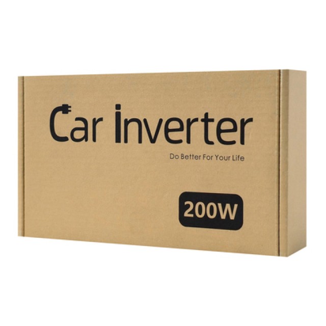 POWERTECH inverter αυτοκινήτου PTL-023, 200W, 12V DC σε 220V AC, με USB-C/3x USB