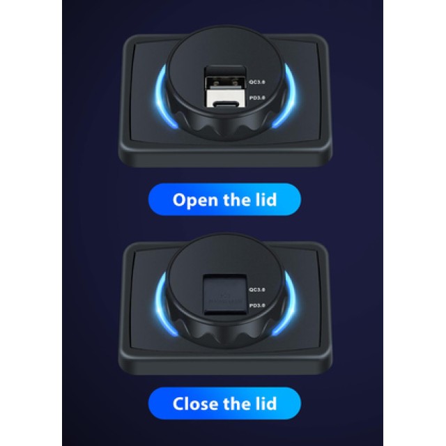 POWERTECH πρίζα USB για σκάφη & οχήματα PTL-027, USB & USB-C