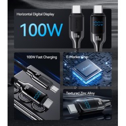 USAMS καλώδιο USB-C SJ742, 100W, 480Mbps, 1.2m, μαύρο