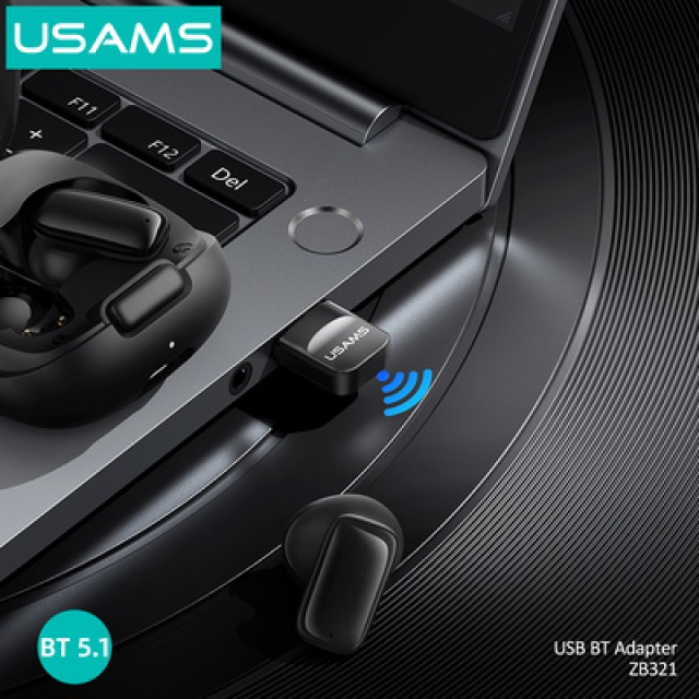 USAMS USB αντάπτορας Bluetooth 5.1 ZB321, μαύρος USAMS USB αντάπτορας Bluetooth 5.1 ZB321, μαύρος