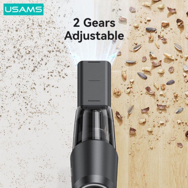 USAMS 2 σε 1 σκουπάκι χειρός & air duster ZB291, 60W, 4000mAh, μαύρο
