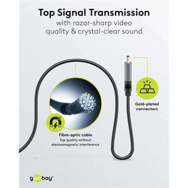 GOOBAY καλώδιο HDMI 2.1 76277 με Ethernet, 8K/60Hz, 48 Gbps, 40m, μαύρο