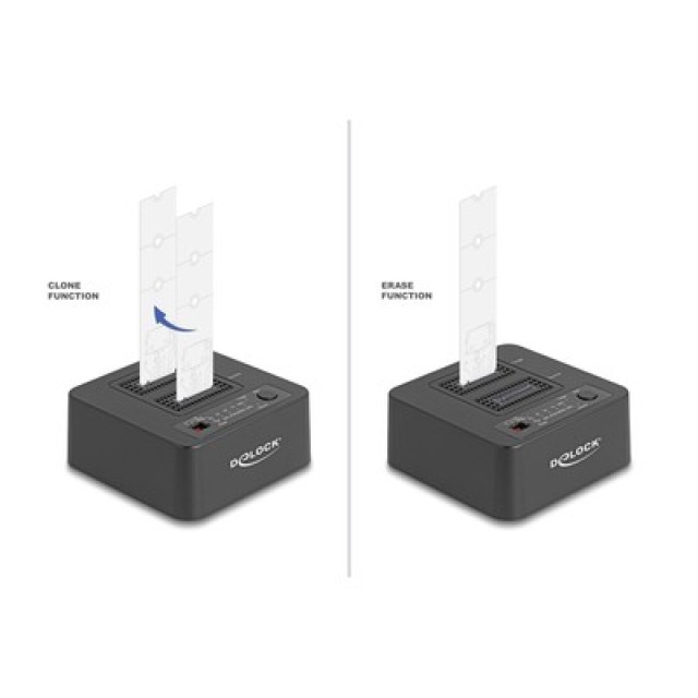 DELOCK docking station 64300 για 2x M.2 NVMe SSD, clone/erase function, 20Gbps, μαύρο DELOCK docking station 64300 για 2x M.2 NVMe SSD, clone/erase function, 20Gbps, μαύρο