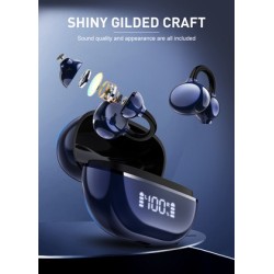 LDNIO earphones με θήκη φόρτισης T09, OWS, Φ10mm, 35/400mAh, μπλε