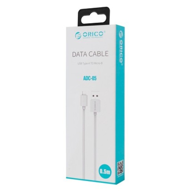 ORICO καλώδιο micro USB σε USB ADC-05, 3A, 480Mbps, 0.5m, λευκό