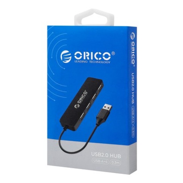 ORICO USB hub FL01, 4x θυρών, USB 2.0, 480Mbps, USB σύνδεση, μαύρο