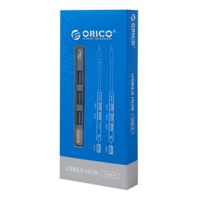 ORICO USB hub AH-A13, 4x θυρών, USB 3.0, 5Gbps, USB σύνδεση, γκρι