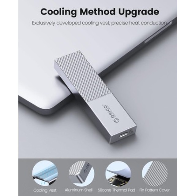 ORICO θήκη για M.2 NVME SSD M206C3-G2, 10Gbps, γκρι ORICO θήκη για M.2 NVME SSD M206C3-G2, 10Gbps, γκρι