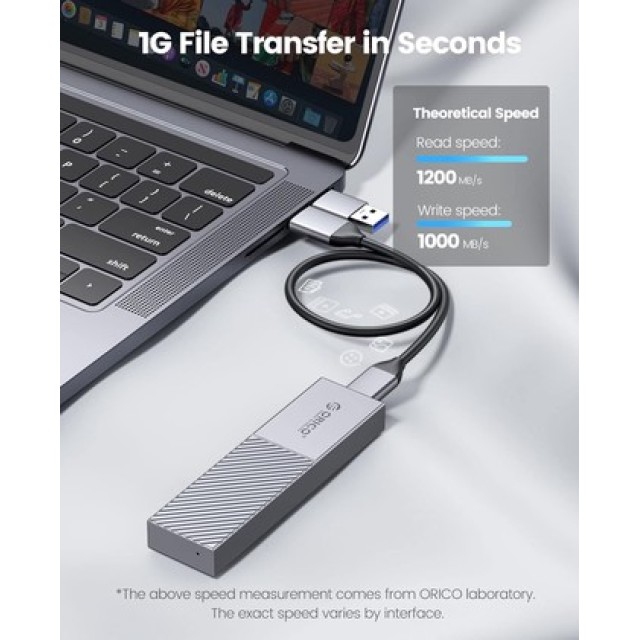 ORICO θήκη για M.2 NVME SSD M206C3-G2, 10Gbps, γκρι ORICO θήκη για M.2 NVME SSD M206C3-G2, 10Gbps, γκρι