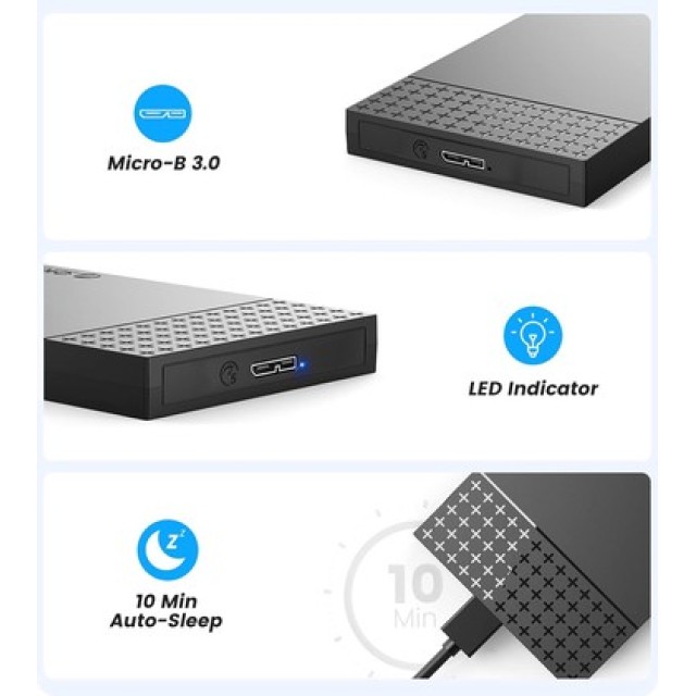 ORICO θήκη για 2.5" SATA HDD/SSD 2526U3-V1, 5Gbps, μαύρη ORICO θήκη για 2.5" SATA HDD/SSD 2526U3-V1, 5Gbps, μαύρη