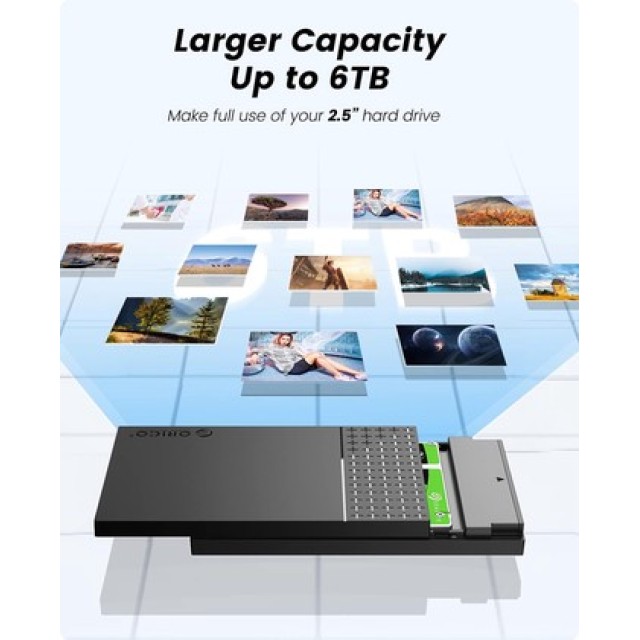 ORICO θήκη για 2.5" SATA HDD/SSD 2526U3-V1, 5Gbps, μαύρη ORICO θήκη για 2.5" SATA HDD/SSD 2526U3-V1, 5Gbps, μαύρη