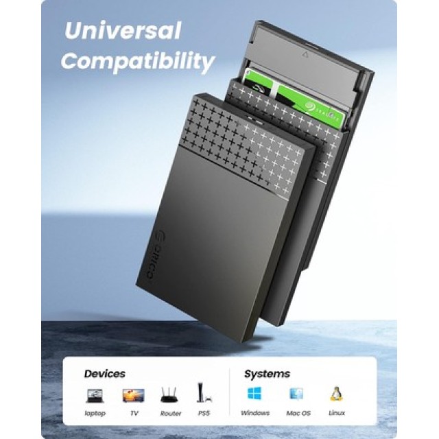 ORICO θήκη για 2.5" SATA HDD/SSD 2526U3-V1, 5Gbps, μαύρη ORICO θήκη για 2.5" SATA HDD/SSD 2526U3-V1, 5Gbps, μαύρη