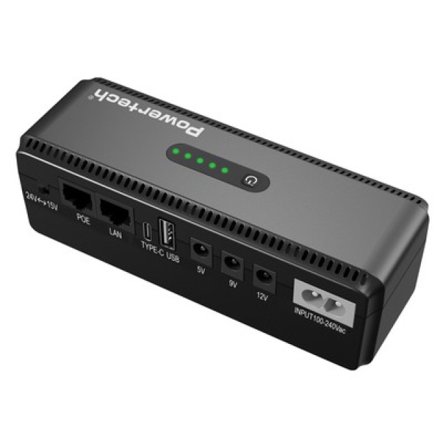 POWERTECH mini DC UPS PT-1436, 18W, 8800mAh, 3x DC, USB/USB-C/LAN/POE, μαύρο POWERTECH mini DC UPS PT-1436, 18W, 8800mAh, 3x DC, USB/USB-C/LAN/POE, μαύρο