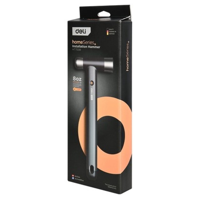 DELI σφυρί μπάλας HT7008 με αντιολισθητική λαβή, 250gr, 245mm, γκρι/μαύρο DELI σφυρί μπάλας HT7008 με αντιολισθητική λαβή, 250gr, 245mm, γκρι/μαύρο