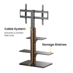 POWERTECH βάση τηλεόρασης δαπέδου PT-1422, 32-75", έως 40kg, με ράφια POWERTECH βάση τηλεόρασης δαπέδου PT-1422, 32-75", έως 40kg, με ράφια