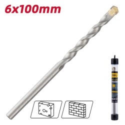 DELI τρυπάνι DH-JGZ060-E1 για τοίχο, 40Cr YG6, 6x100mm