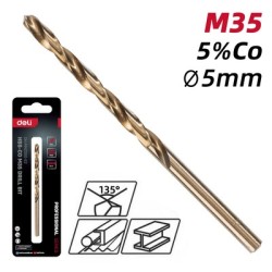 DELI τρυπάνι DH-MHZ050-E2 για μέταλλο, M35 HSS 5% κοβαλτίου, DIN 388, 5x86mm