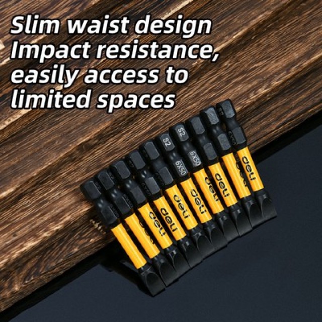 DELI σετ μύτες κατσαβιδιού DL501005Z για δραπανοκατσάβιδο, ίσιες, SL6x50mm, 10τμχ