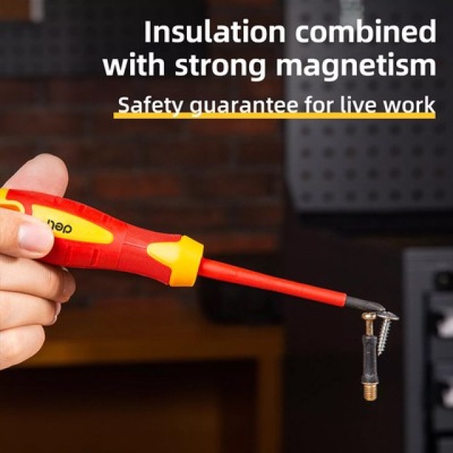 DELI κατσαβίδι ηλεκτρολόγου DL5161501, μαγνητικό, 6.5x150mm, VDE 1000V DELI κατσαβίδι ηλεκτρολόγου DL5161501, μαγνητικό, 6.5x150mm, VDE 1000V