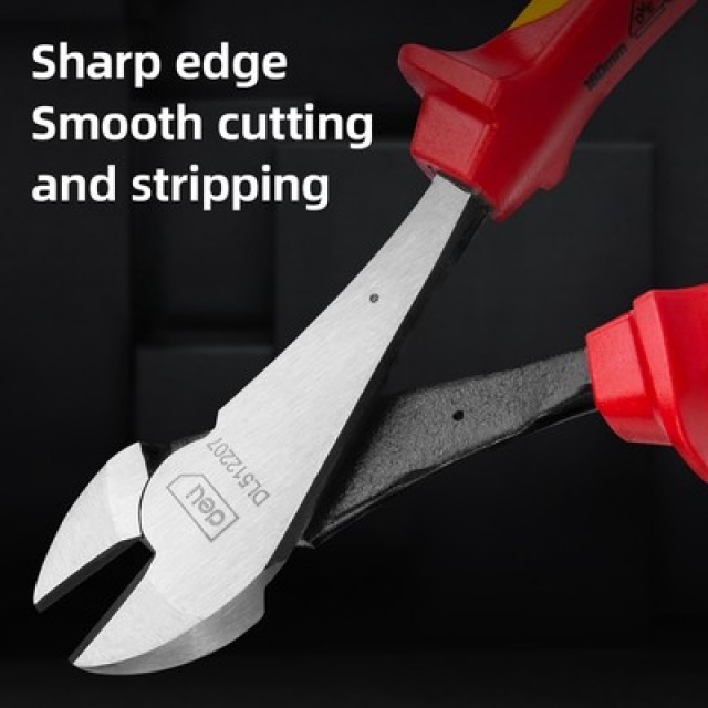 DELI πλαγιοκόφτης ηλεκτρολόγου DL512207 με αντιολισθητικές λαβές, VDE 1000V, heavy duty, 180mm