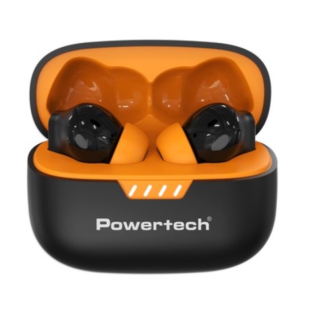 POWERTECH earphones με θήκη φόρτισης PT-1431, True Wireless, 40/400mAh, ANC & ENC, μαύρα POWERTECH earphones με θήκη φόρτισης PT-1431, True Wireless, 40/400mAh, ANC & ENC, μαύρα