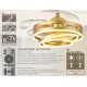 BRUNO BRN-0225 Ανεμιστήρας οροφής με LED φως, AC 122W, 42", O107x47εκ., χρυσός