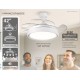 BRUNO BRN-0227 Ανεμιστήρας οροφής με LED φως, AC 82W, 42", O107x47εκ., λευκός