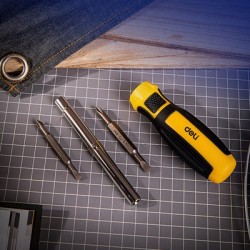 DELI κατσαβίδι DL260206 με εναλλασσόμενες μύτες, μαγνητικό, 4τμχ