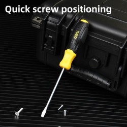 DELI κατσαβίδι ίσιο DL6331001N με αντιολισθητική λαβή, μαγνητικό, 3x100mm