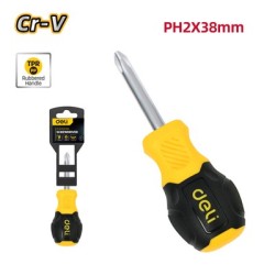 DELI κατσαβίδι σταυρωτό DL636038N με αντιολισθητική λαβή, μαγνητικό, PH2x38mm