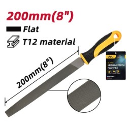 DELI λίμα πλατιά DL75108 με αντιολισθητική λαβή, μετάλλου, 200mm