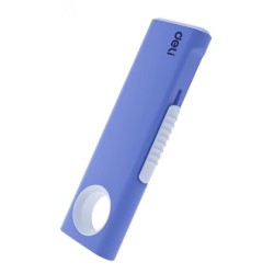 DELI κοπίδι DL408C, άμεσο άνοιγμα/επαναφορά, πλαστικό, 19mm, μπλε