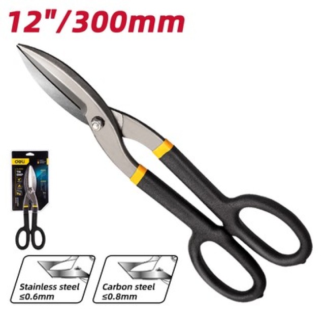 DELI ψαλίδι λαμαρίνας DL25912 με αντιολισθητικές λαβές, 300mm