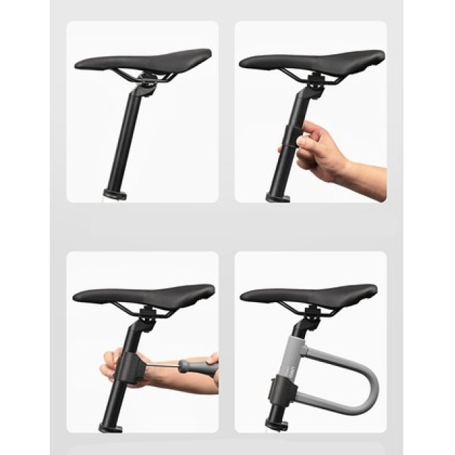 DELI κλειδαριά πέταλο ποδηλάτου με κλειδί DL508102, 126x196mm, γκρι