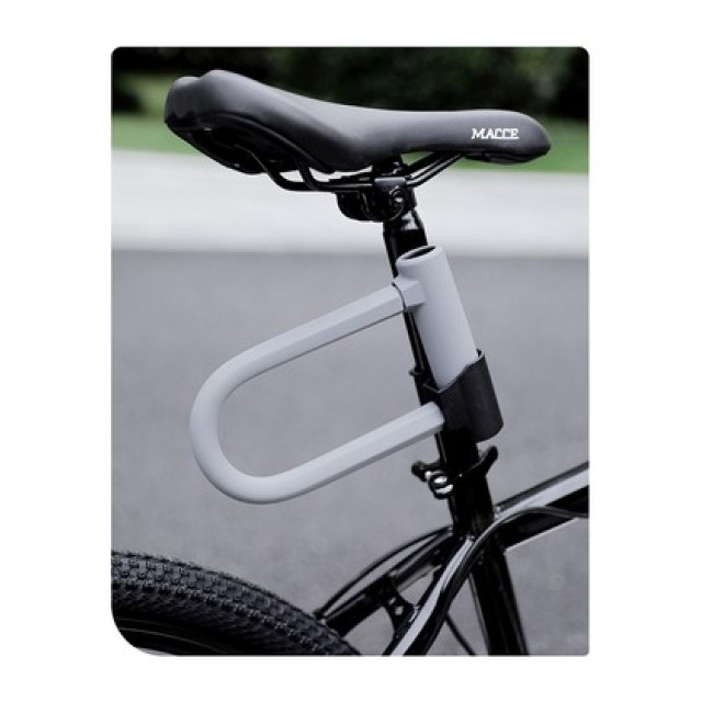 DELI κλειδαριά πέταλο ποδηλάτου με κλειδί DL508102, 126x196mm, γκρι