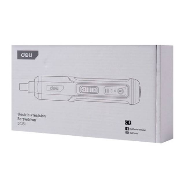 DELI σετ κατσαβίδι μπαταρίας με μύτες DC161, LED φακός, 2000mAh DELI σετ κατσαβίδι μπαταρίας με μύτες DC161, LED φακός, 2000mAh