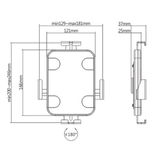 POWERTECH επιτοίχια βάση tablet PT-1447, αντικλεπτική, 7.9-11", μαύρη POWERTECH επιτοίχια βάση tablet PT-1447, αντικλεπτική, 7.9-11", μαύρη