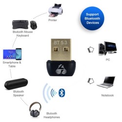 POWERTECH USB Bluetooth 5.3 αντάπτορας PT-1451 με εμβέλεια έως 20m